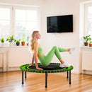 Trampolino Elastico Fitness a 36 Corde Ø114x31 cm in Acciaio e PP Verde      
