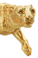 Decorazione Leopardo Shant 89x21x33 cm in Resina Oro      