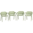 Set 4 Sedie da Giardino 60x56x75 cm dal Design Moderno Impilabili Verde  