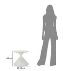 Tavolinetto White Ø45x39 cm in Ferro e Ceramica Bianco      