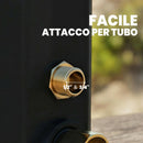Doccia Solare 18x14x215 cm Capacità 35L Protezione Antigelo 2 Soffioni Rubinetto per Piedi in Plastica e ABS Nero      