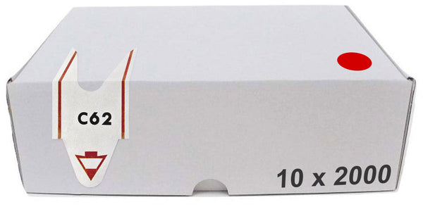 prezzo Confezione da 20000 Tickets per Distributore a Chiocciola Lettera + 2 Cifre Visel Rossi