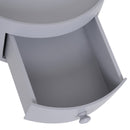 Tavolino da Caffè Rotondo con Cassetto Moderno Grigio Ø38x45 cm 