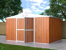 Casetta Box da Giardino in Lamiera di Acciaio Porta Utensili 403x269x217 cm Enaudi Legno