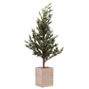 Albero di Natale Artificiale con Vaso H120cm Verde Brinato