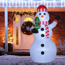 Pupazzo di Neve Gonfiabile 93x83x180 cm con Luci LED da Esterno e Interno
