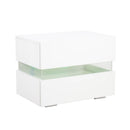 Comodino 60x45x39 cm Cassettiera 2 Cassetti Design con LED in Legno MDF Bianco      
