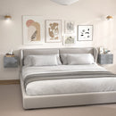 Set di 2 Comodini Sospesi Design Moderno 40x29x30 cm con 2 Cassetti Grigio Cemento 