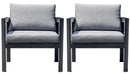 Poltrona da Giardino 70x75x60 cm in Alluminio Grigio con Cuscini Grigio