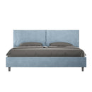 Letto Matrimoniale Imbottito in Microfibra Antea Large Azzurro Varie Misure