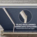 Tenda da Sole per Esterno 360x250 cm a Bracci Avvolgibile con Apertura a Manovella Grigio      
