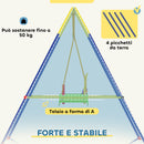Altalena da Giardino per Bambini Trasformabile 3 in 1 Telaio in Metallo Verde      