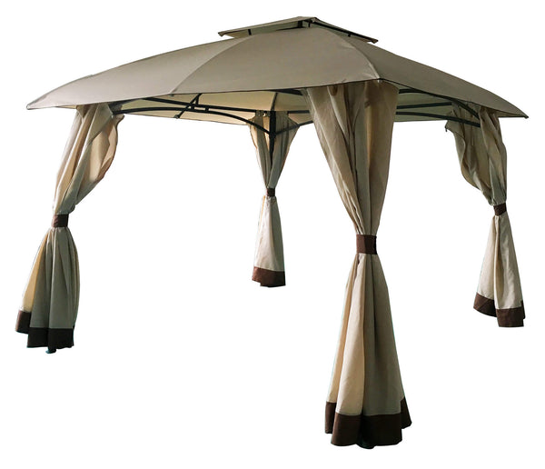 prezzo Gazebo da Giardino 3x3m in Acciaio e Poliestere Beige