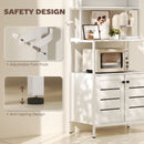 Credenza Cucina Mobile Dispensa 80x42x171 cm in Legno e Acciaio Bianco  