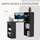 Scrivania da Ufficio 6 Ripiani Laterali 120x55x120 cm in Legno Nero