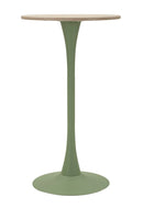 Tavolo Bar Alaska Verde Ø60x106 cm in MDF e Ferro Verde e Crema      
