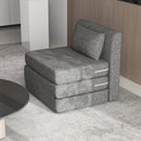 Poltrona Letto Singolo da Terra Salvaspazio 80x75x74 cm in Tessuto Grigio 
