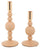 Porta Candele Aster Rosa Set 2 Pz Ø10x25,5 cm - Ø10x20 cm in Ferro Rosa e Oro