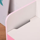 Panca Contenitore Portagiochi con Schienale in Legno 60x30x50 cm Rosa  