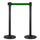 2 Colonnine Tendinastro 3 metri in Metallo Nero Opaco Ø36x101 cm Nastro Verde