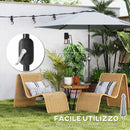 Ombrellone da Giardino 3x3 m Inclinabile con Apertura a Manovella in Metallo e Poliestere Grigio      