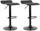 Set 2 Sgabelli 38x40x54/74 cm in Ecopelle con Base Nera Nero