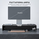 Supporto per Monitor 2 Vani 100x27x15 cm in Legno Nero  
