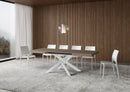 Tavolo Allungabile 140-244x90x77 cm Volantis Tortora Telaio Bianco 