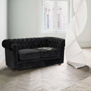 Divano 2 Posti 170x81x77 cm in Tessuto Nero