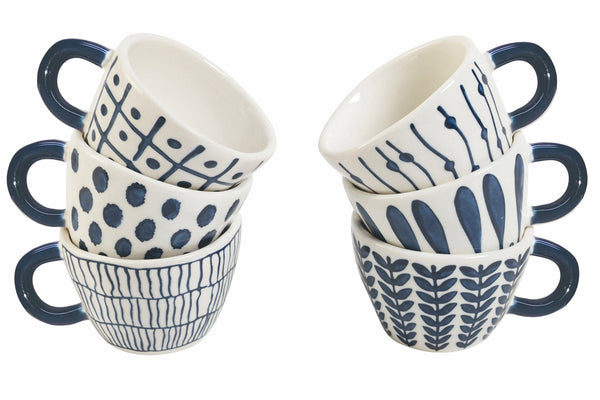 sconto Set 6 Tazzine Caffè 90 ml in Gres Villa d'Este Home Tivoli Masai Blue