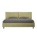 Letto Matrimoniale Imbottito in Microfibra Antea Large Tè Verde Varie Misure