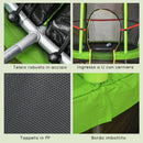 Trampolino Tappeto Elastico per Bambini Ø140x160 cm in Metallo Verde e Nero