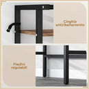 Mobile Sopra Lavatrice 67x40x161,8 cm a 3 Ripiani con Barra Appendiabiti in Legno e Acciaio Marrone e Nero      