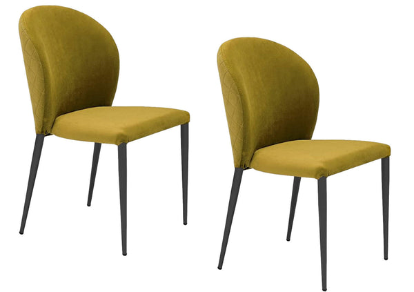 Set 2 sedie Imbottite 45x58x86,5 cm In Tessuto Tiffany Ghibili Lux Senape online