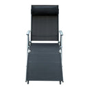 Sdraio Prendisole Relax Reclinabile Pieghevole in Metallo 137x63.5x100.5 cm Nero 