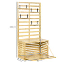 Cassapanca da Giardino 80x45x160 cm con Traliccio e 4 Ripiani con Chiusura Magnetica in Legno      