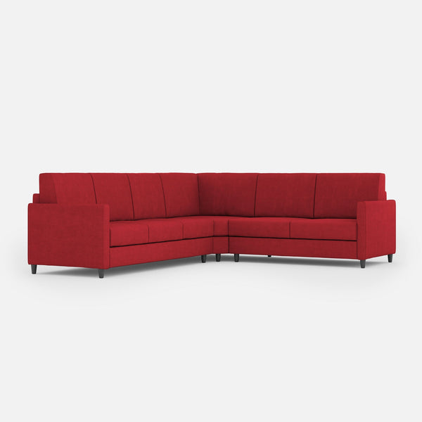 prezzo Divano Angolare 6 Posti 281x221x85 cm Karay in Tessuto Rosso