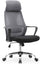 Sedia Poltrona Direzionale da Ufficio 63x62x117 cm in Tessuto a Rete Nera e Grigia