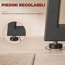 Set 2 Gambe per Tavolo 60x10x43 cm Trapezoidali con 12 Fori e 12 Viti Capacità 75 kg in Acciaio Nero      