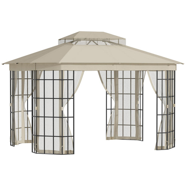 Gazebo da Giardino 3,65x3m in Metallo Beige acquista