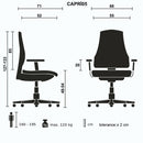 Poltrona da ufficio 67x52x126/132 cm Capri cuoio