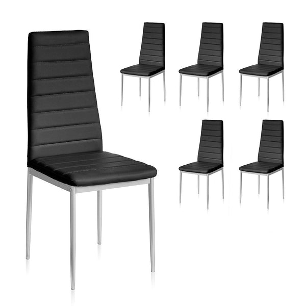 Set 6 Sedie 41x41x96 cm in Similpelle da Interno Nere online