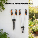 Set 4 Pezzi da Giardinaggio con Cesoie Troncarami Forbici da Potatura e Seghetto Pieghevole Arancione      