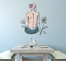 Pannello da Muro Lady W/Flower 80x1,3x90 cm in Ferro Multicolor      