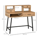 Scrivania con Cassetti e Mensole 105x55x100 cm in Metallo e Legno Truciolare Naturale