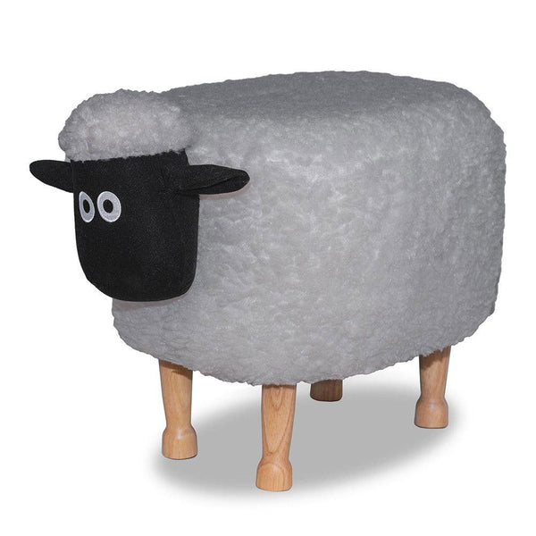 acquista Sgabello Pouf Poggiapiedi per Bambini 63x36x42 cm Pecora Grigia Divina Home