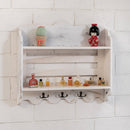 Mensola Appendichiavi in Legno 55x10x44 cm Bretagne Bianco