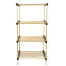 Scaffale Modulare Multiuso Bagno Mensole 4 ripiani Bambù Salvaspazio 48x28x93cm