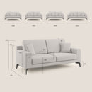 Divano 2 Posti 146x95x91 cm in Tessuto Grigio