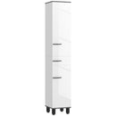 Mobile a Colonna da Bagno con 2 Armadietti e Cassetto 34x32x190 cm Bianco  